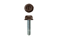 Саморез для забора по металлу Daxmer 4,8х19 БЕЗ ШАЙБЫ RAL 8017 св.№2 по штучно Склад