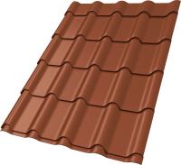 Металлочерепица \Камея\ (\Kamea\) v01 0,5 Satin Matt TX RAL 8004 терракота