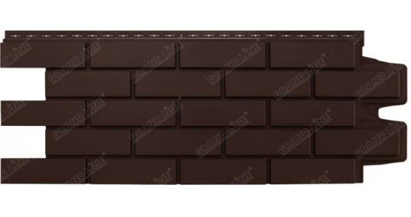 Фасадная панель Grand Line Клинкерный кирпич Classic шоколадный  из каталога Кирпич клинкерный Стандарт Фасадная панель Grand Line Клинкерный кирпич Classic шоколадный