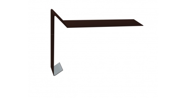 Планка ветровая для мягкой кровли 100х20х70 Эталон PE с пленкой RAL 8017 шоколад из каталога Доборные элементы для кровли (планки) Планка ветровая для мягкой кровли 100х20х70 Эталон PE с пленкой RAL 8017 шоколад