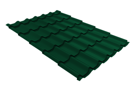 Металлочерепица Классик (\Classic\) v01 0,5 Satin RAL 6005 зеленый мох
