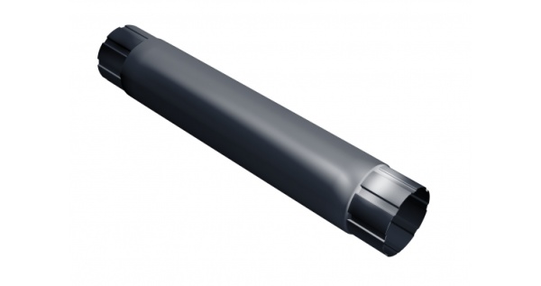 Труба круглая соединительная Grand Line 90мм 1м RAL 7024 мокрый асфальт из каталога RAL7024 Труба круглая соединительная Grand Line 90мм 1м RAL 7024 мокрый асфальт