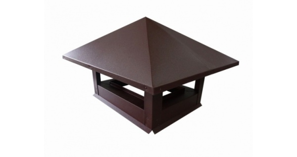 Дымник на трубу 520х390мм 0,5 Satin с пленкой RAL 8017 шоколад из каталога Дымники Дымник на трубу 520х390мм 0,5 Satin с пленкой RAL 8017 шоколад