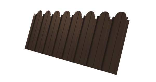 Профнастил С10A фигурный Эталон PE с пленкой RAL 8017 шоколад из каталога Профнастил С10 Фигурный Профнастил С10A фигурный Эталон PE с пленкой RAL 8017 шоколад