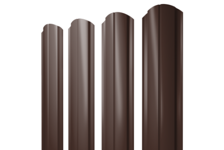 Штакетник Полукруглый Slim фигурный 0,45 Drap RAL 8017 шоколад