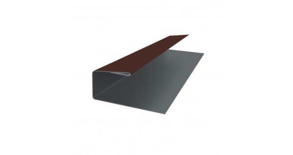 J-Профиль 18мм 0,5 Satin Мatt RAL 8017 шоколад из каталога Доборные элементы для кровли (планки) J-Профиль 18мм 0,5 Satin Мatt RAL 8017 шоколад