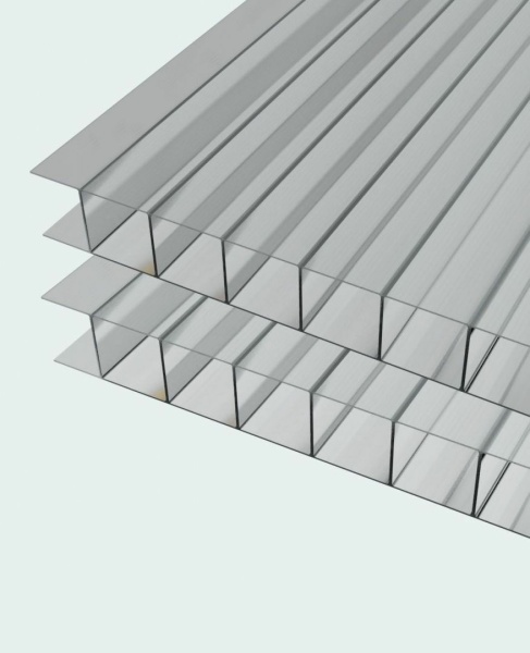 Сотовый поликарбонат Agrolux  (Прозрачный цвет, толщ. 4 мм, Вес 0,5 кг/м2, Длина 6 м)