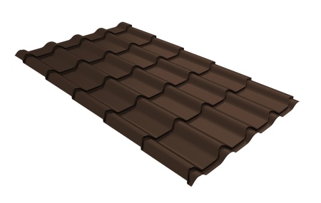 Металлочерепица камея Эталон Drap TX RAL 8017 шоколад
