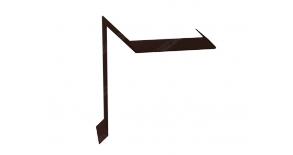 Планка ветровая для мягкой кровли двойная завальцовка 60х30х90 Эталон Drap RAL 8017 шоколад из каталога Доборные элементы для кровли (планки) Планка ветровая для мягкой кровли двойная завальцовка 60х30х90 Эталон Drap RAL 8017 шоколад