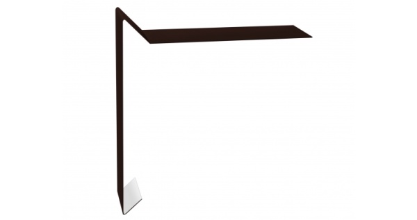 Планка ветровая для мягкой кровли 130х25х100 Эталон PE с пленкой RAL 8017 шоколад из каталога Доборные элементы для кровли (планки) Планка ветровая для мягкой кровли 130х25х100 Эталон PE с пленкой RAL 8017 шоколад