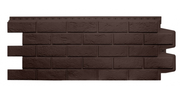 Фасадная панель Grand Line Состаренный кирпич Classic шоколадный  из каталога Кирпич состаренный Стандарт Фасадная панель Grand Line Состаренный кирпич Classic шоколадный