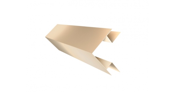 Планка угла внешнего сложного Экобрус Grand Line Эталон PE с пленкой RAL 1015 светлая слоновая кость