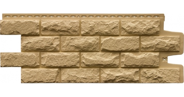 Фасадная панель Grand Line Колотый камень Classic песочная из каталога Колотый камень Стандарт Фасадная панель Grand Line Колотый камень Classic песочная