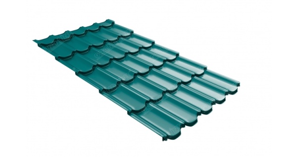 Волновой  профиль квинта плюс Grand Line c 3D резом Эталон PE RAL 5021 водная синь из каталога Kvinta plus 3D  Волновой  профиль квинта плюс Grand Line c 3D резом Эталон PE RAL 5021 водная синь