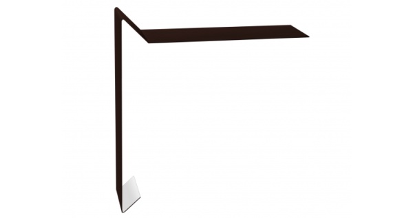 Планка ветровая для мягкой кровли 130х25х100 Эталон Drap RAL 8017 шоколад из каталога Доборные элементы для кровли (планки) Планка ветровая для мягкой кровли 130х25х100 Эталон Drap RAL 8017 шоколад