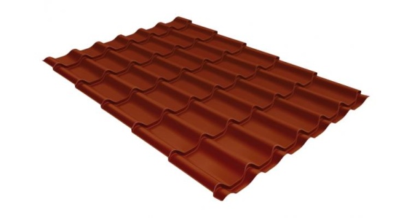 Металлочерепица классик 0,5 Satin Мatt RAL 8004 терракота из каталога Classic Металлочерепица классик 0,5 Satin Мatt RAL 8004 терракота
