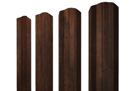 Штакетник М-образный А фигурный 0,45 Print Premium Cherry Wood Dark FTC