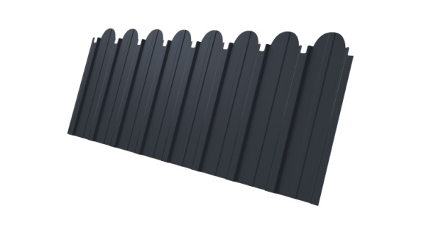 Профнастил С10A фигурный Эталон PE-Double с пленкой RAL 7024 мокрый асфальт из каталога Профнастил С10 Фигурный Профнастил С10A фигурный Эталон PE-Double с пленкой RAL 7024 мокрый асфальт