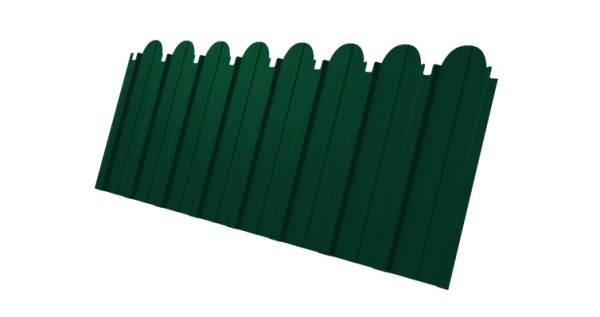 Профнастил С10A фигурный Эталон PE с пленкой RAL 6005 зеленый мох из каталога Профнастил С10 Фигурный Профнастил С10A фигурный Эталон PE с пленкой RAL 6005 зеленый мох